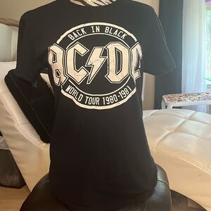 AC/DC Shirt Back In Black Tour 1980 1981 Tshirt